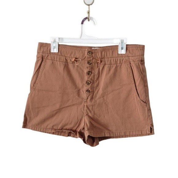 BDG Urban Outfitters Chino Shorts Womens Medium Button Front Drawstring Pockets - Picture 1 of 5